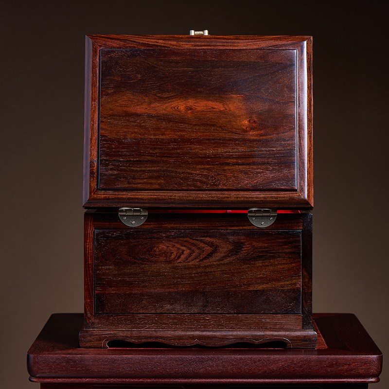 大红酸枝红木首饰盒实木手饰收纳盒高档珠宝盒结婚中式嫁妆盒小号
