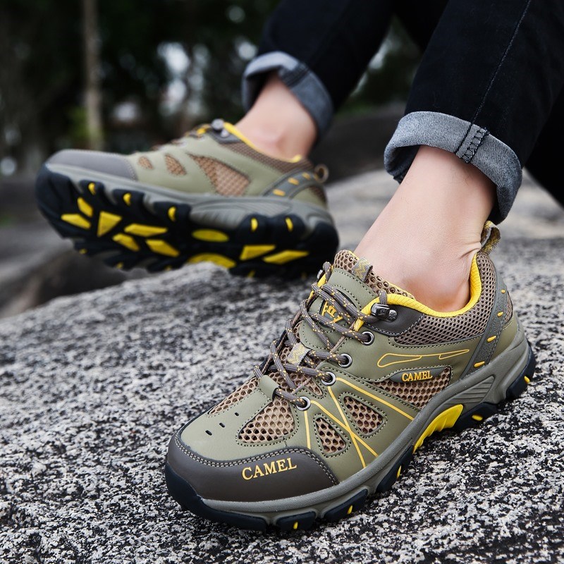 夏季男鞋网面透气户外运动鞋男士徒步休闲鞋登山鞋旅游鞋防水防滑