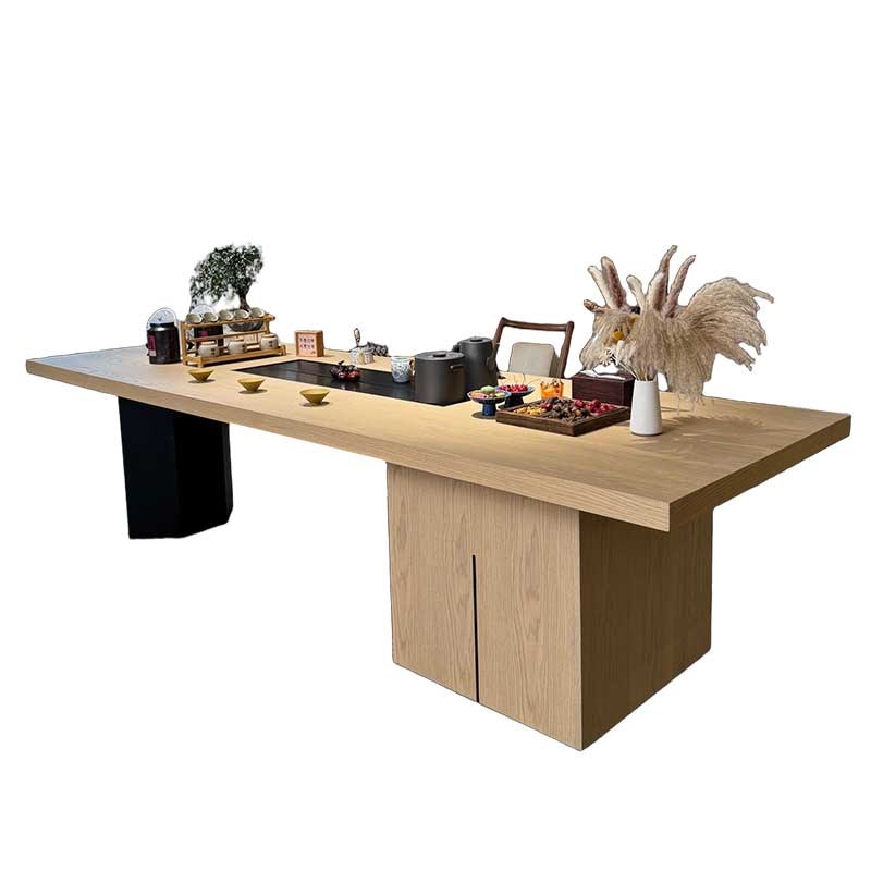 新中式实木茶桌2025新款北美黑胡桃木茶台现代简约办公室茶室茶桌