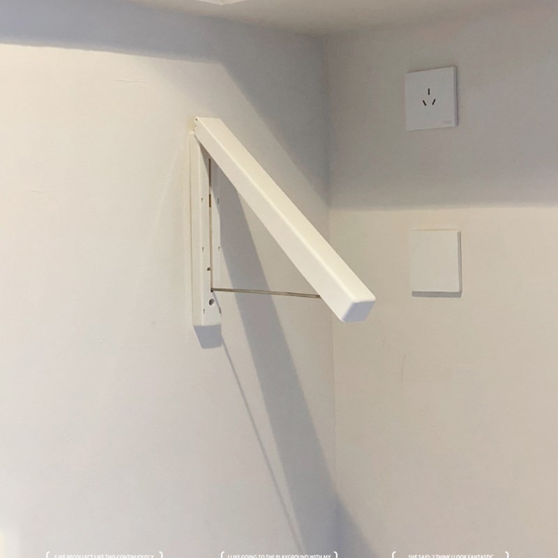 简约免打孔隐形折叠晾衣架卧室壁挂式室内晾衣杆家用阳台挂衣架子