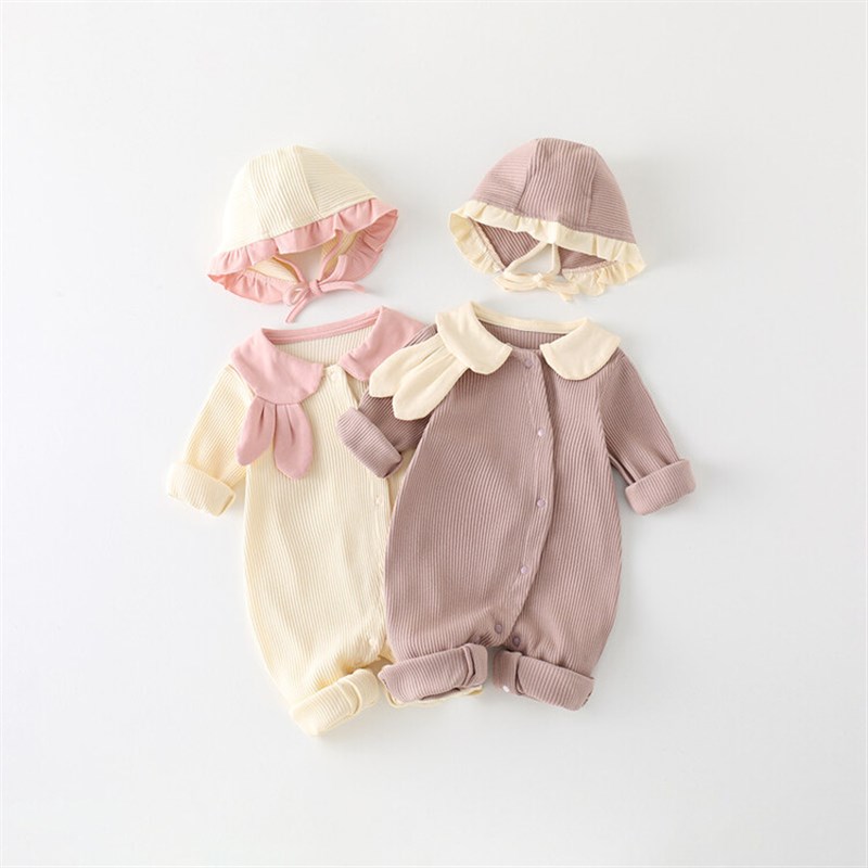 婴儿连体衣春秋装女宝宝满月百日宴超洋气公主哈衣新生儿春季爬服