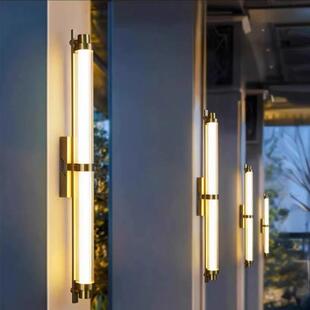 约亚力玻璃条纹简管长壁灯克档745酒店客房过道背高景墙灯可做不