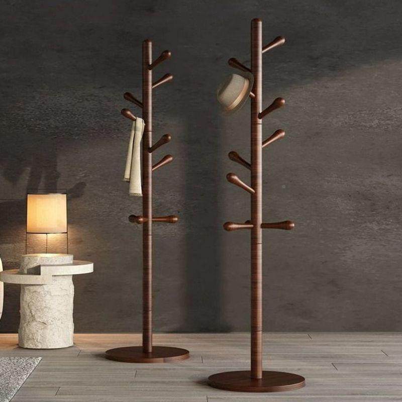 WEQ式黑胡桃色实木衣落地挂衣架加架粗简约卧室新中木质帽挂衣服,标准件/零部件/工业耗材,车间地垫,淘宝优惠券,粉丝福利购,淘宝优惠卷