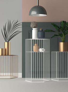 铁创欧意六角花架北客厅阳台植物盆栽沙边XJ-18091几发落地铁艺艺