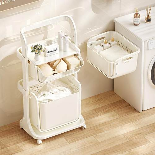 家用多层推车脏衣篓脏置衣篮物架物衣物收纳杂收纳篮px683筐带轮