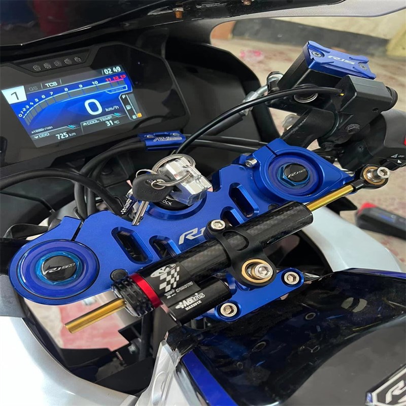 新款碳纤维改装钛尺摩托车方向阻尼器防I甩头平衡杆转向阻尼缓冲