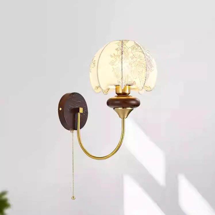 法式中古壁灯卧202室床装景头灯美式古花纹布复艺饰背墙拉线开关,家装灯饰光源,壁灯,淘宝优惠券,粉丝福利购,淘宝优惠卷