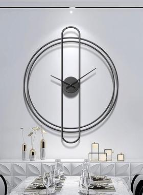 钟现代简风约挂客厅时尚餐厅玄关钟表用BWQ时钟艺术装饰极家简钟