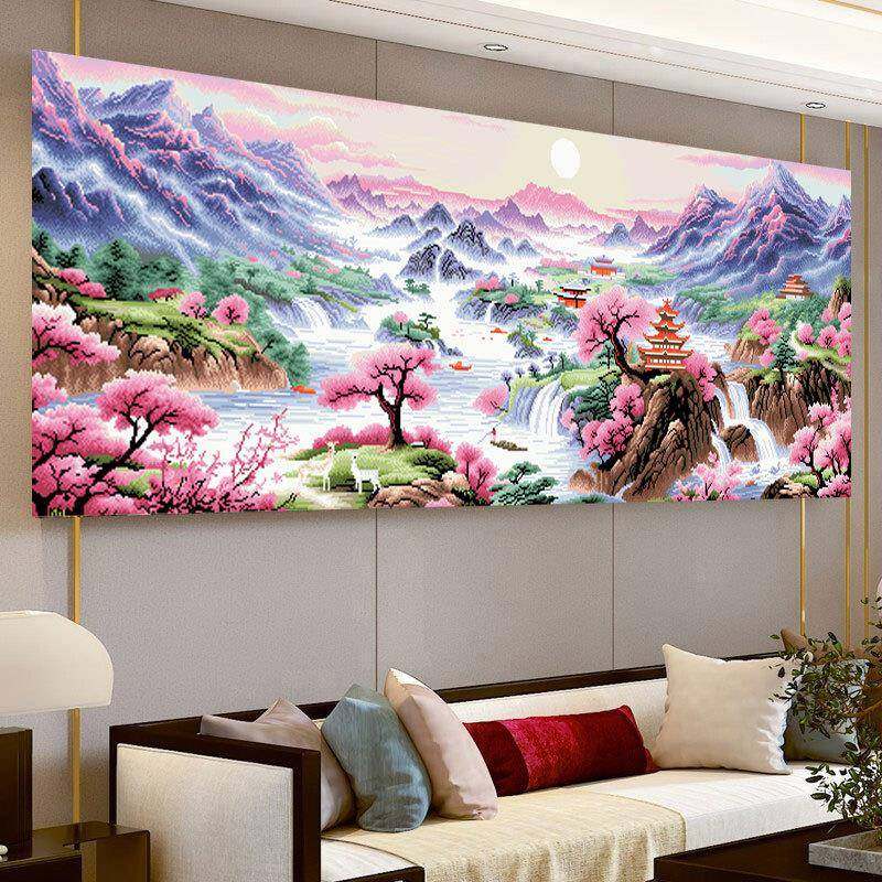 祥瑞人绣间字款绣2025新客KDO厅紫十气东来风景山水画手工自己满