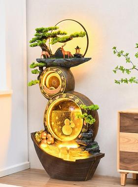 葫芦流水摆假所山喷泉中式家tb-71628居客厅庭办公室会开业件招财