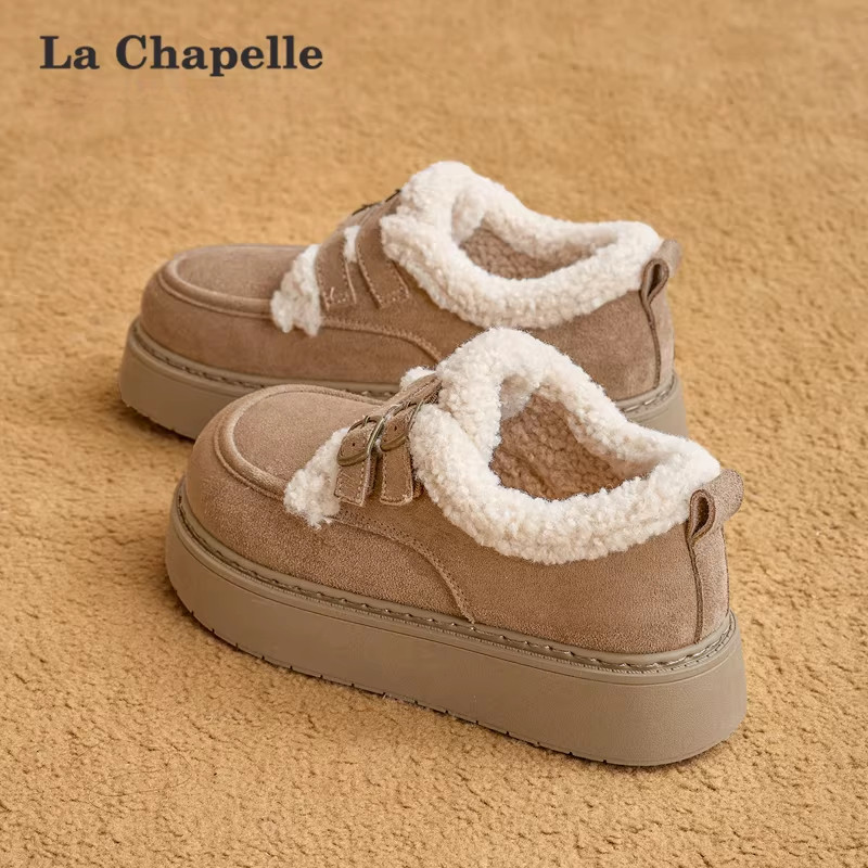 拉夏贝尔加绒勃肯鞋女2026冬季厚底外穿雪地靴乐福鞋保暖毛毛棉鞋,女鞋,勃肯鞋/软木鞋,淘宝优惠券,粉丝福利购,淘宝优惠卷