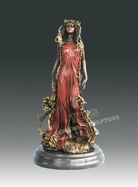 铜雕塑花仙EP503503S欧式人物工艺饰品酒店客厅书房家居桌面摆件