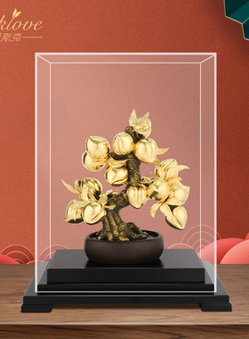 金箔教师节纪念摆件实用q毕业礼物送老师 桌面植物造型简约现代艺