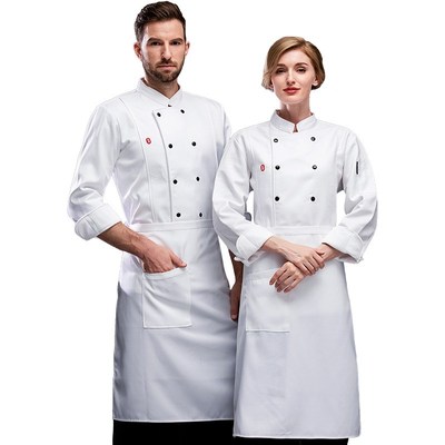 加绒加厚厨师工作服长袖男秋冬装餐饮餐厅酒店饭店厨房冬季工衣女
