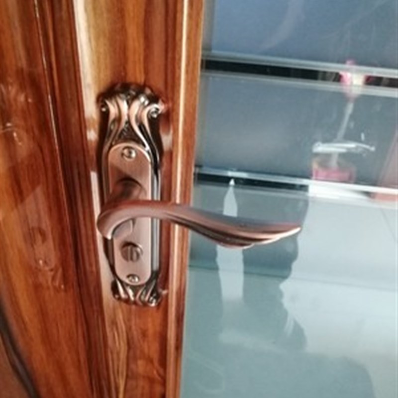 卫生间门锁单舌锁平开门锁具凹面门用红古铜房门把手锁配单舌锁芯