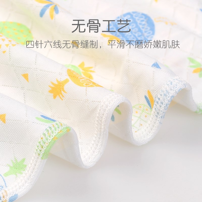 婴儿三角连体衣夏季薄款新生儿包屁衣竹纤维透气宝宝对开哈衣无袖