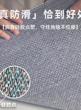 蓝色不规则地毯卧室地垫可擦免洗毛绒女孩房间主卧床边床前毯隔音