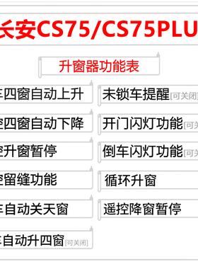 适用于21款长安CS75PLUS自动升窗器18-20cs75车窗一键升降关窗器