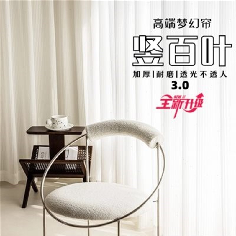 新品梦幻竖百叶h纱帘窗帘透光不透人客厅阳台白纱2024款纱帘飘窗