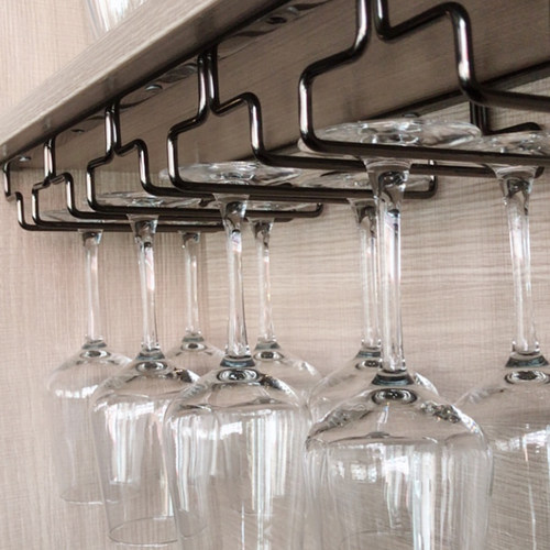 黑色304不锈钢红酒杯架子红酒杯架倒挂酒杯架家用悬挂高脚杯挂架