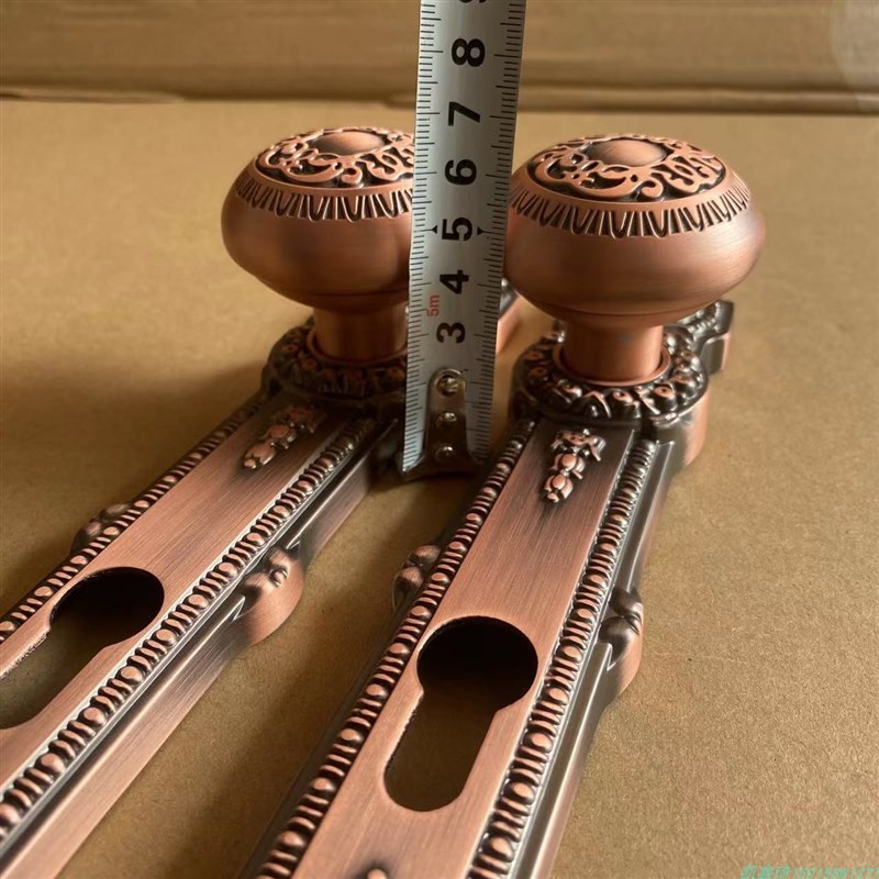 铝艺庭院大门球把手户外铁艺围不锈钢大门圆形拉手欧式红古铜门锁