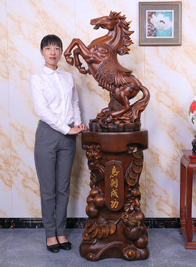 公司开业乔迁礼品马到成功摆件办公室招财马酒店玄关大堂落地装饰