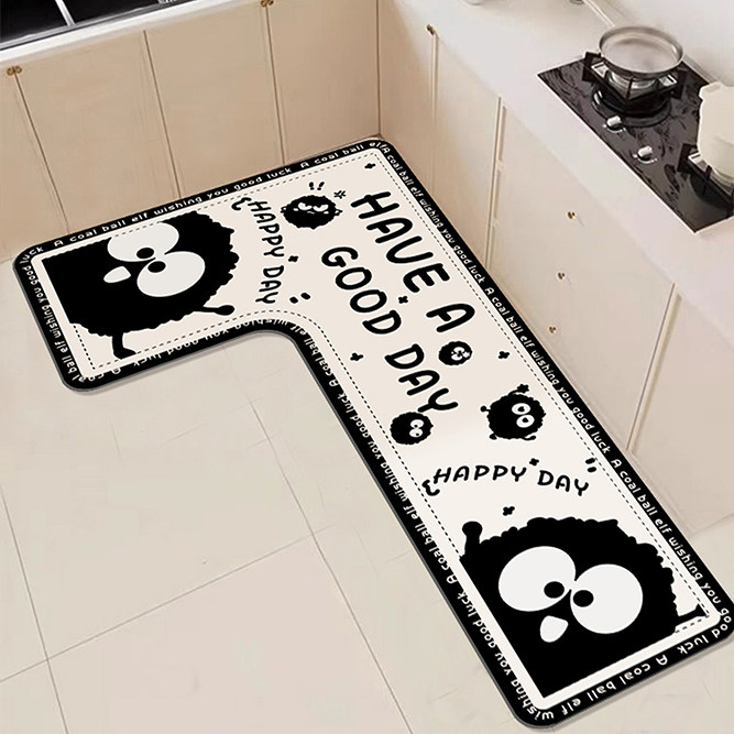 卡通厨房地垫L形防滑防油脚垫可擦免洗硅藻泥吸水易打理地毯垫子,居家布艺,厨房地垫,淘宝优惠券,粉丝福利购,淘宝优惠卷