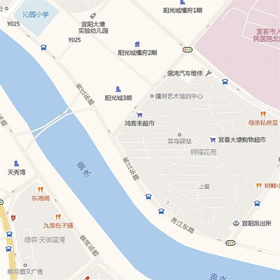 2024新款宜春市城区地图办公室挂图高清防水墙壁装饰实物推荐定制