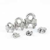 夹钢丝线夹卡扣猫爪扣 锁扣绳卡 316不锈钢U型卡头 钢丝绳夹头