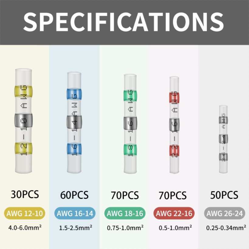 跨境  280PCS 盒装焊锡环焊接热收缩防水连接器