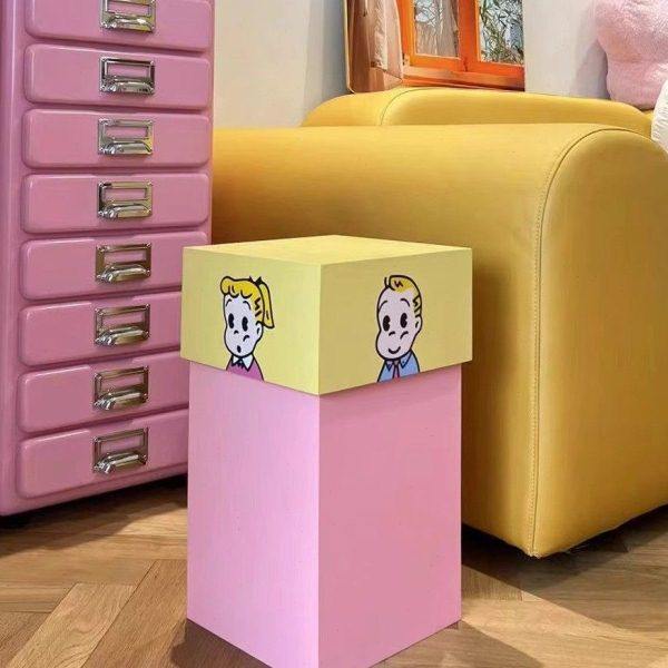 奶油风网红原田治垃圾桶大号客厅落地摆件沙发旁家用创意软装饰品,家居饰品,落地摆件,淘宝优惠券,粉丝福利购,淘宝优惠卷