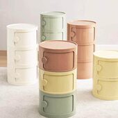 床头柜2024新款 奶油风卧室圆形柜子儿童小型现代简约床头窄边收纳