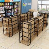 中岛柜手机挂钩货架展示架双面中岛柜超市货架便利店多层展示台