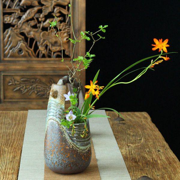 新中式插花器皿禅意复古手作粗陶瓷花瓶创意水桶文人茶室摆件水培,鲜花速递/花卉仿真/绿植园艺,花瓶,淘宝优惠券,粉丝福利购,淘宝优惠卷