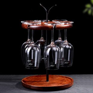 康之润红酒杯架倒挂酒杯架倒挂红酒架摆件酒杯架杯架6只装实木