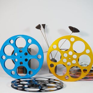 怀旧老电影装饰16毫米电影片夹放映机拷贝金属片夹工业风摆设陈列