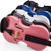 蓝色 Christina 粉色 彩色小提琴 白色初学实木小提琴 COLOR