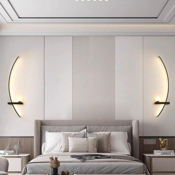 现代简约客厅格栅灯极简客厅电视背景墙壁灯卧室床头灯长条形壁灯