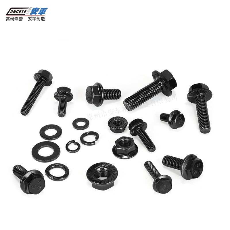 272pcs 10.9级高强度外六角法兰面螺栓螺母平弹垫圈M6M8M10套装
