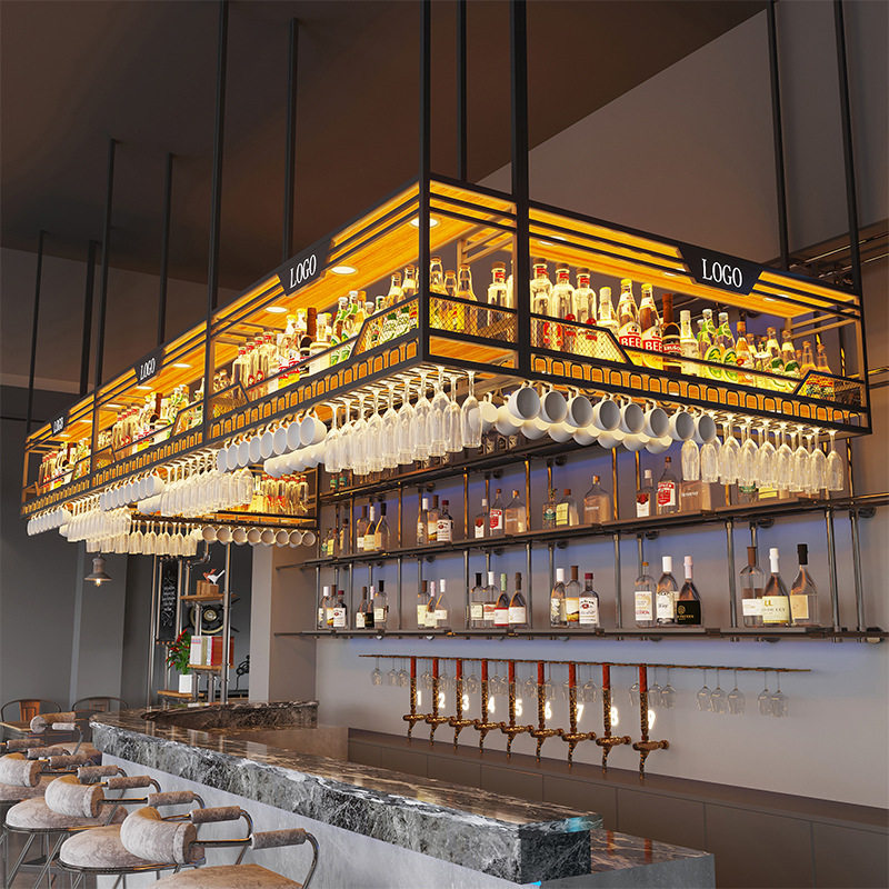 铁艺吧台吊架置物架酒吧酒柜展示架悬挂酒架工业风吊柜吊杯架,商业/办公家具,红酒架/柜,淘宝优惠券,粉丝福利购,淘宝优惠卷