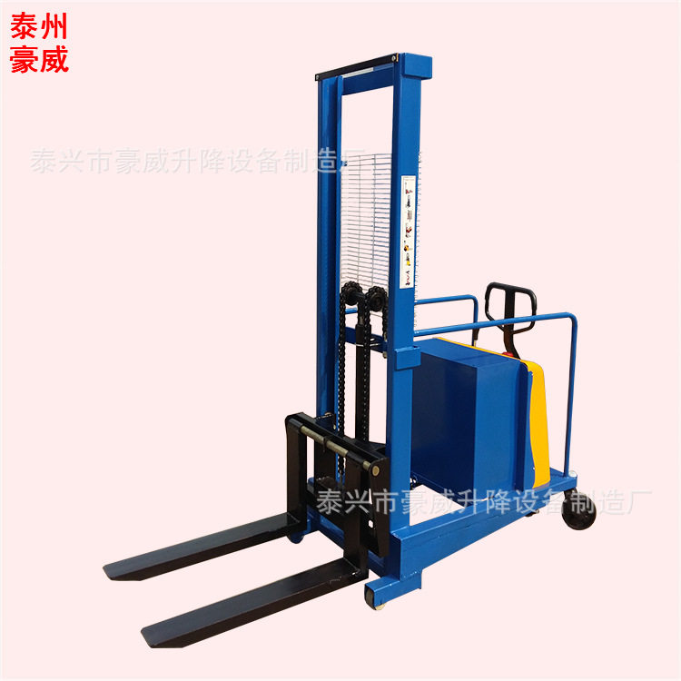 卖无腿配重式半电动堆高车 1.6M2M2.5M半自动托盘装卸搬运车