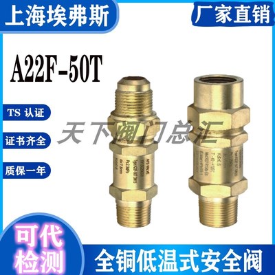 上海埃弗斯A22F-50T全铜制冷机冷媒氟利昂空调冷凝器.低温安全阀