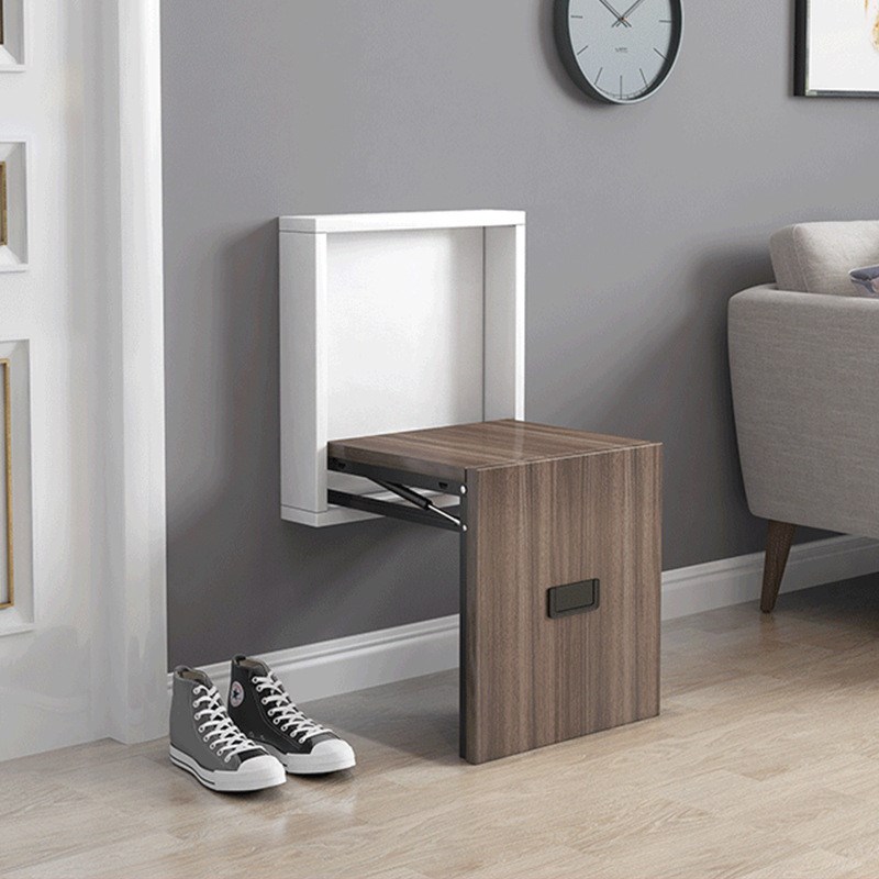 玄关壁挂可折叠换鞋凳家用门口挂墙式入户隐O形收纳穿鞋凳过道脚