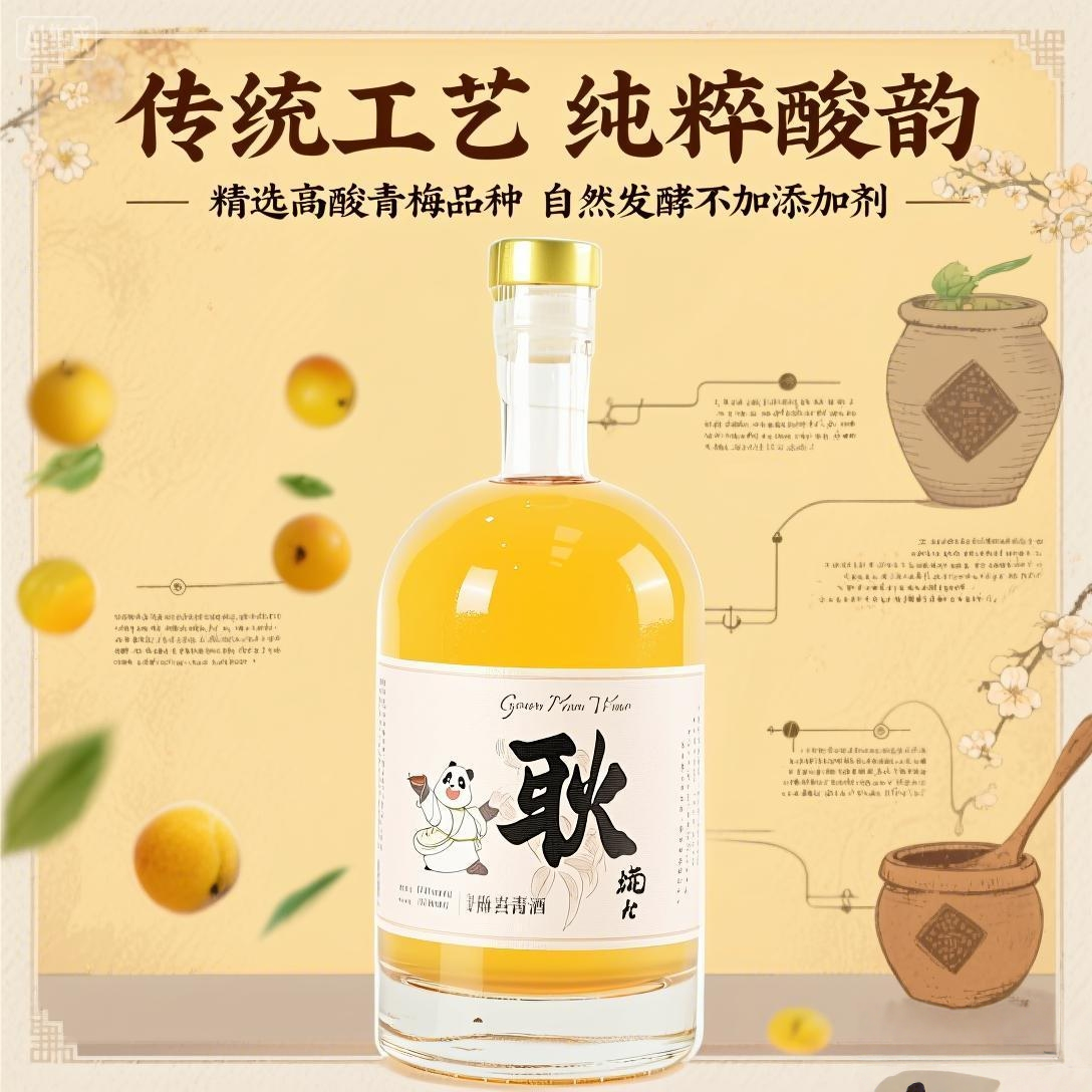青梅发酵酒12度果酒女士晚安网红发酵酒青梅酒
