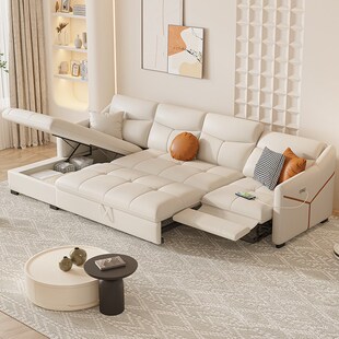 现代简约沙发床折叠两o用新款小户型客厅智能电动可调节多功能沙