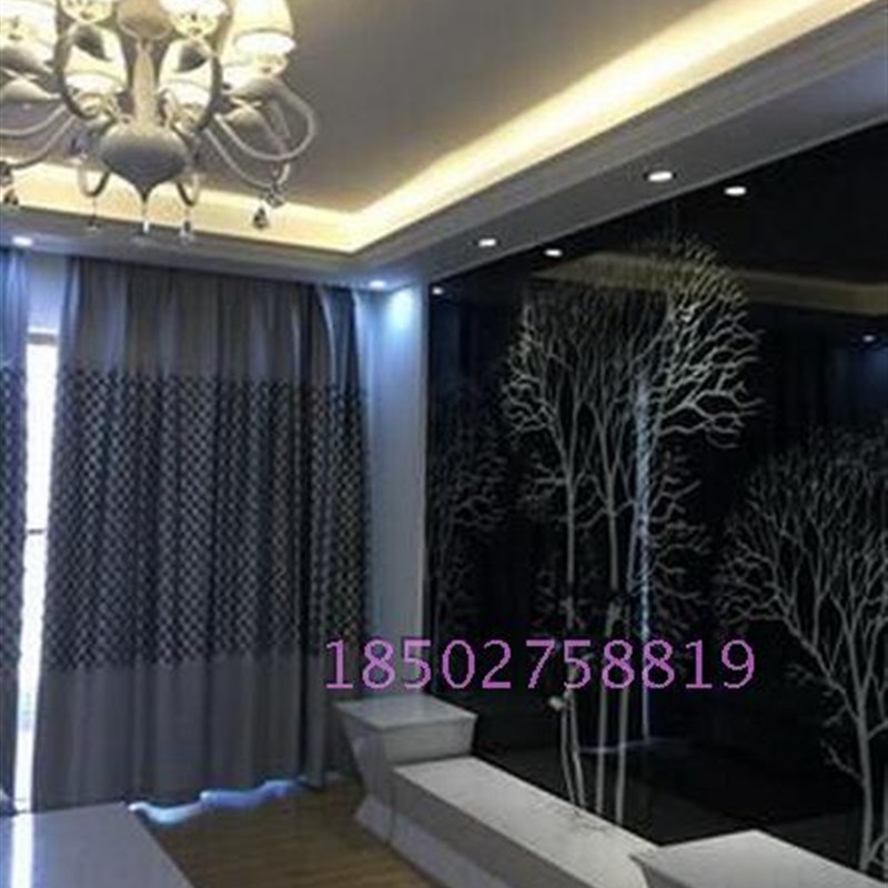 厂家定做烤漆艺术玻璃桌面电视餐厅背景墙背漆玻璃公司lOGO送钢化