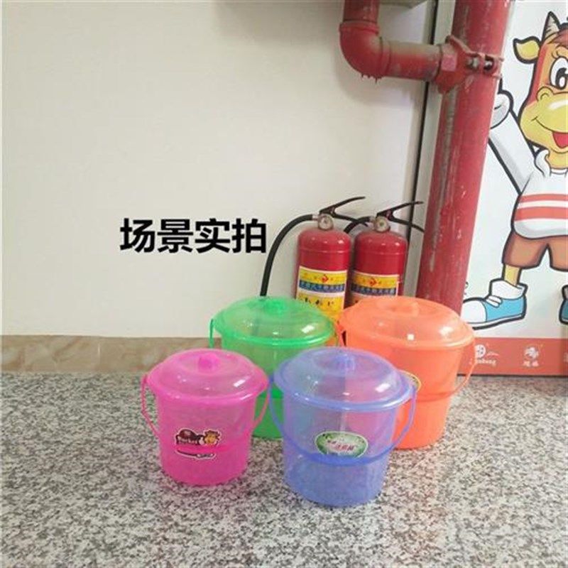 塑料小桶10升洗车桶带盖子透明小水桶透明桶旭盛6号透明桶有盖子