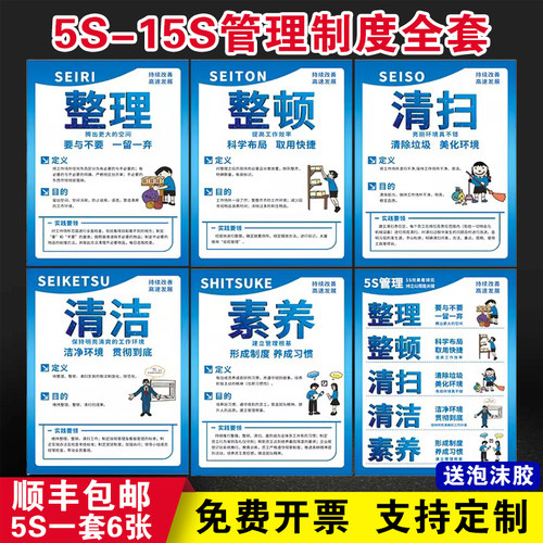 6S管理标识牌5S车间标语7S标贴宣传看板图片质量8yS办公室安全生