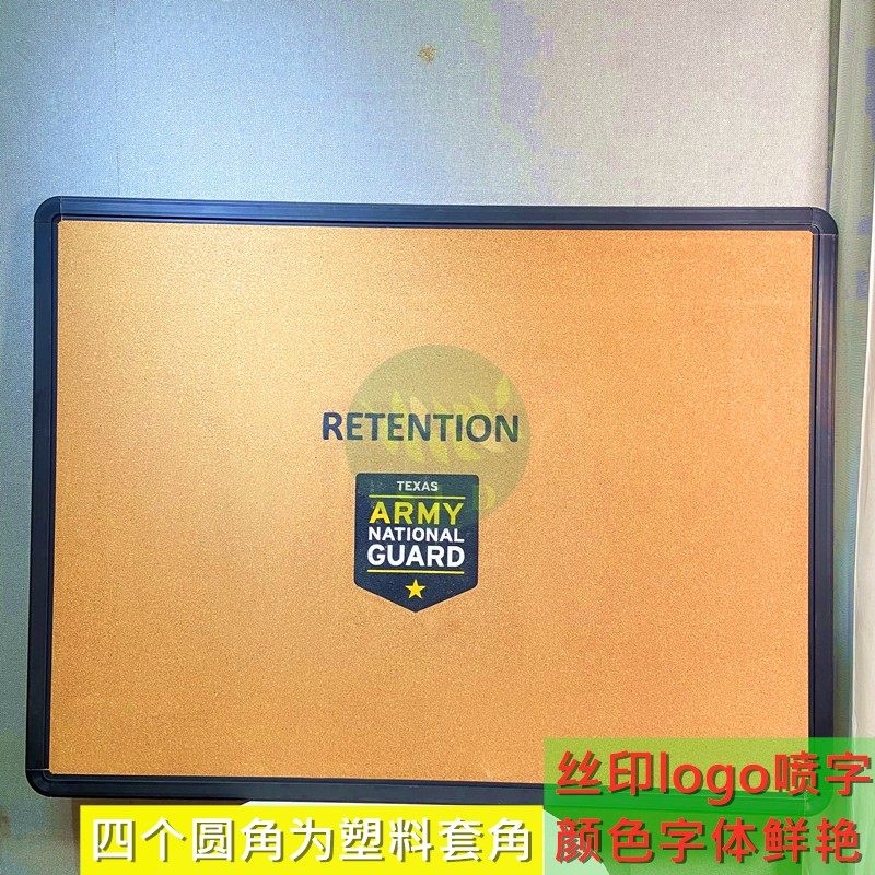 订制尺寸黑色铝框软木留言板照片相片墙展示扎钉120*200cm