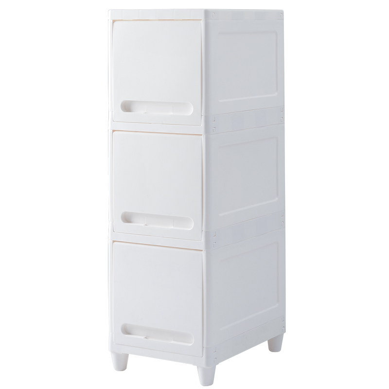 家用储物箱前开式塑料厨房收纳箱翻盖卫生间收纳柜大号分层整理箱